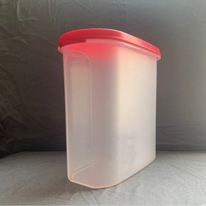 Tupperware Modular Mates 1613-6 Oval 3 Sealed Container with Red Lid 1.7L